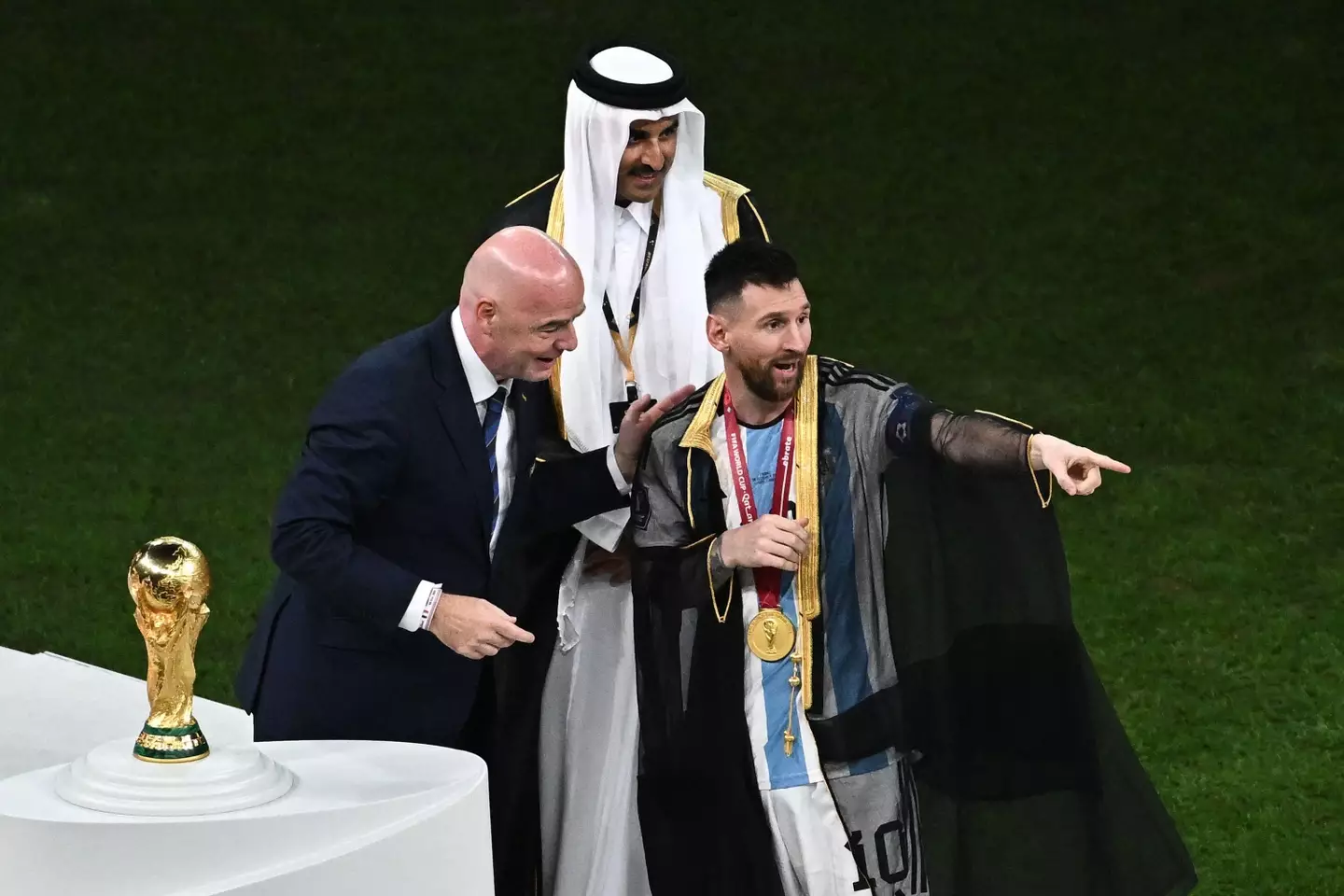 Messi in the bisht. (Image