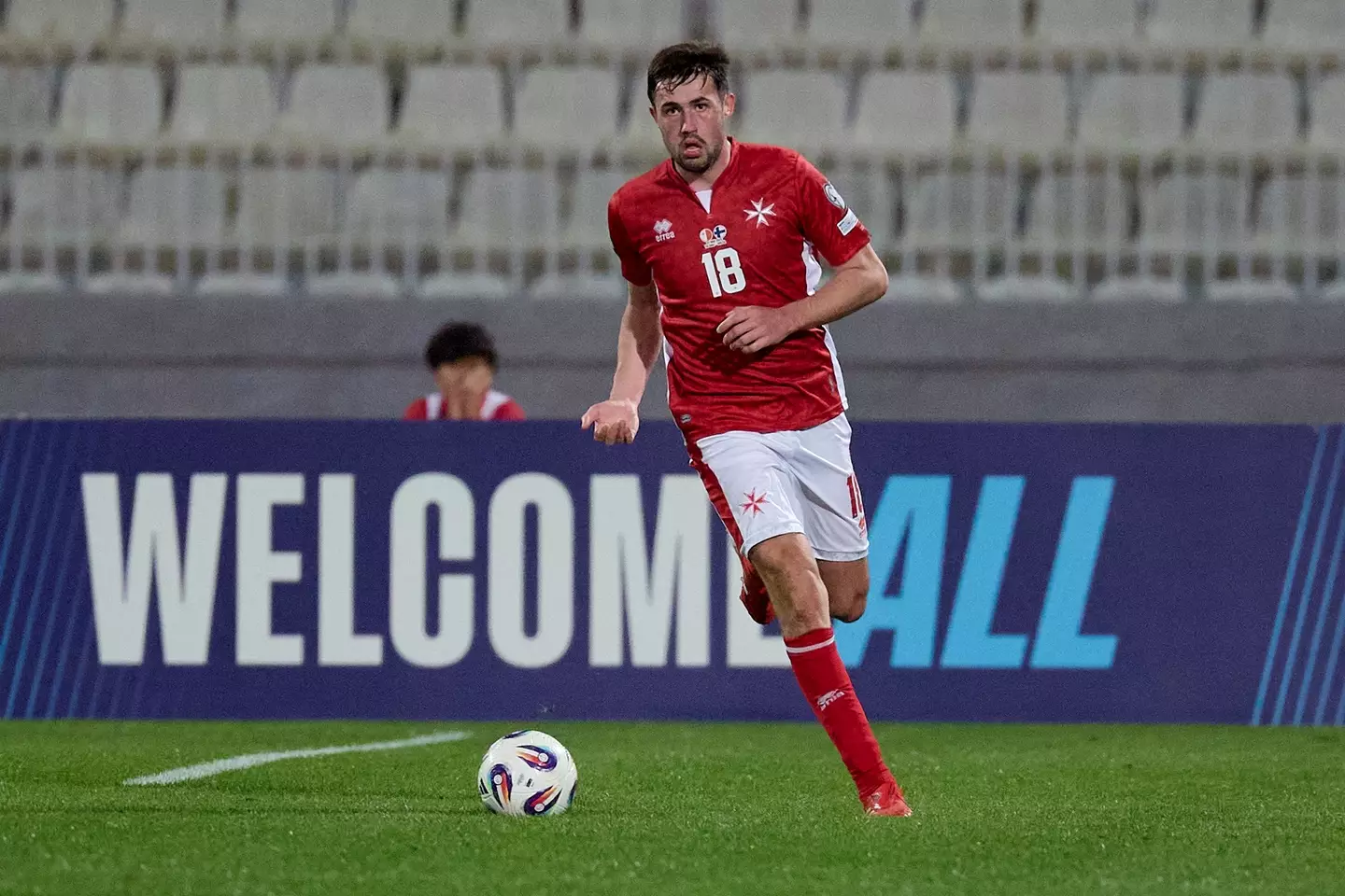 James Carragher on his Malta debut. Image credit: Getty