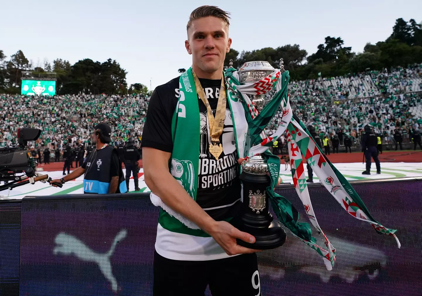 Viktor Gyokeres has been linked with a move to Juventus. Image: Getty