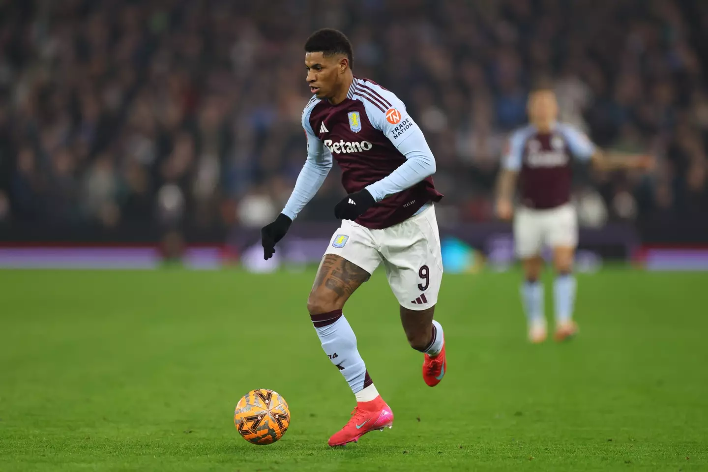 Marcus Rashford made his Aston Villa debut on Sunday. Image: Getty