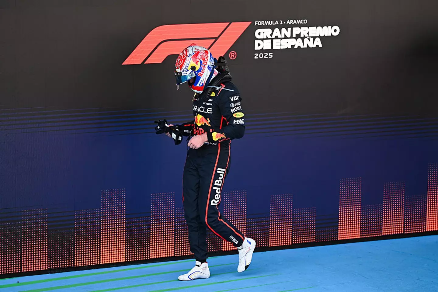 Max Verstappen was involved in a controversial collision with George Russell at the Spanish Grand Prix. (Image: Getty)