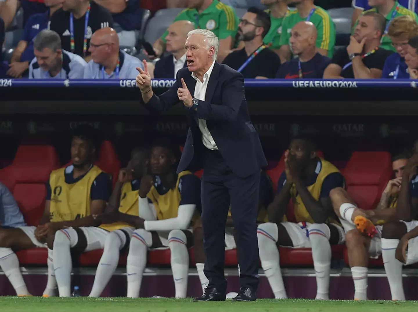 Didier Deschamps pictured during the Euro 2024 semi-final between Spain and France (Image: Getty)