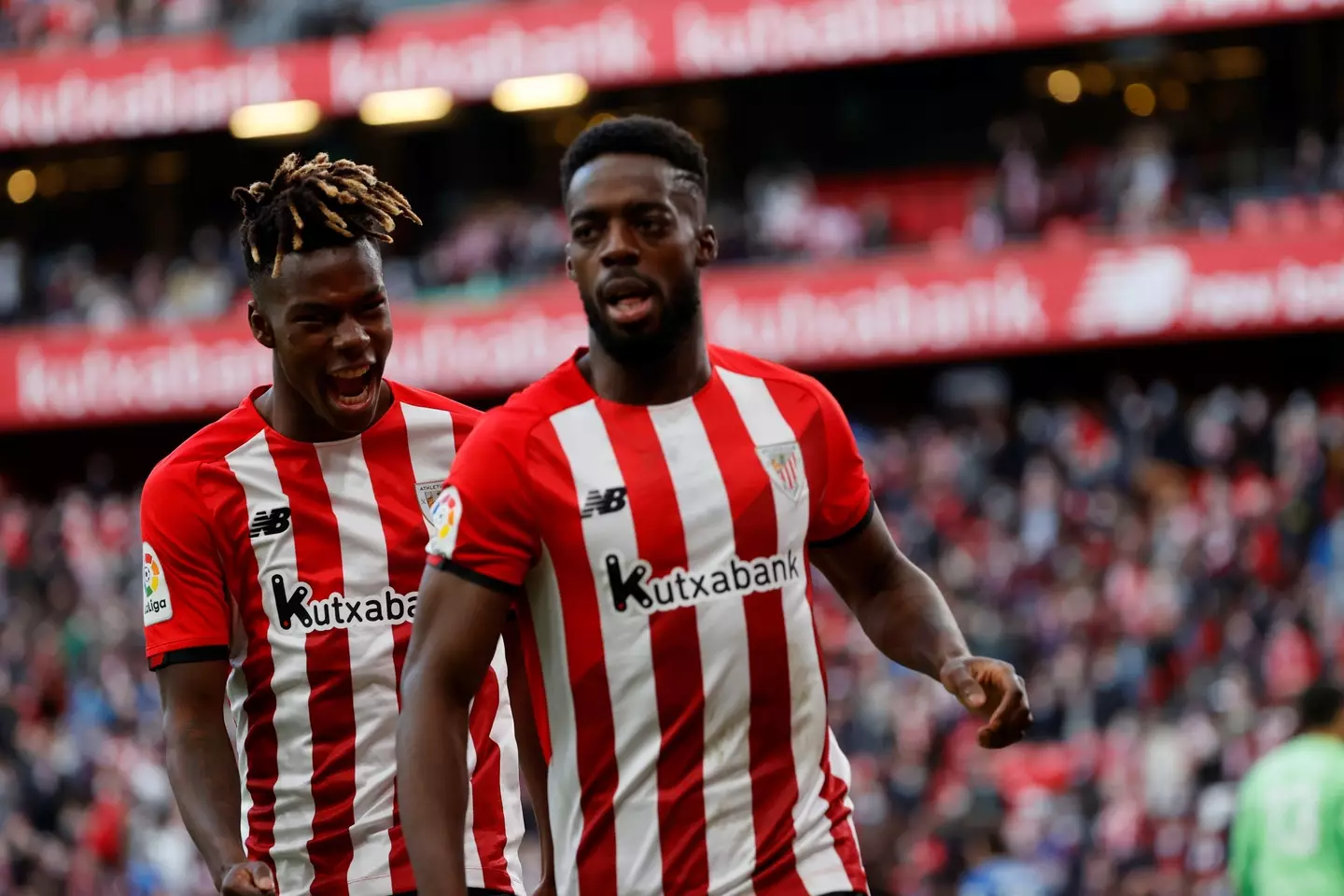 Inaki, pictured here with his brother (left), has incredibly played every league game since April 2016. Image: PA Images