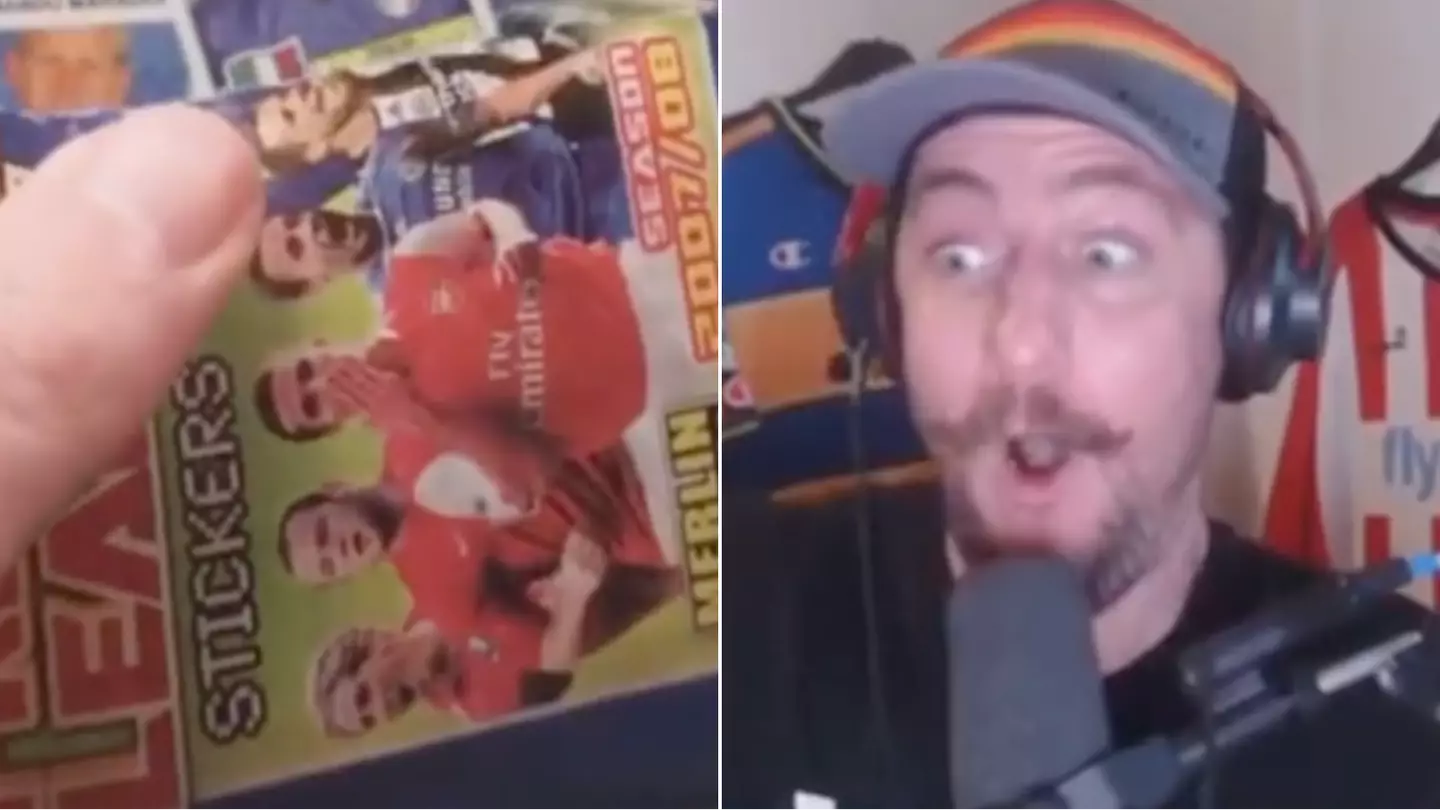 Streamer in disbelief after 'one in a million' find in pack of Premier League stickers from 2007/08