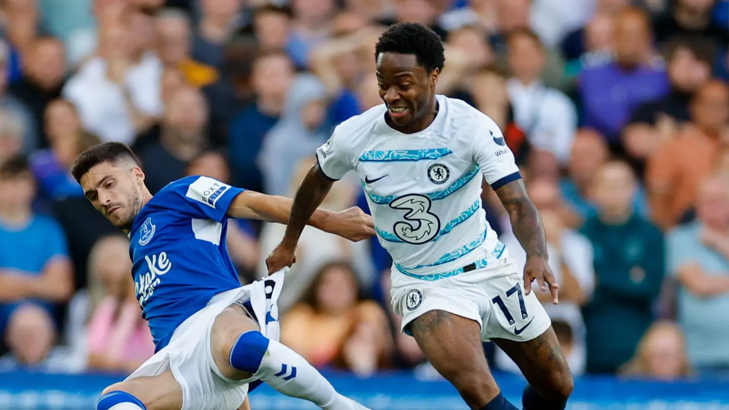 Raheem Sterling made his competitive debut against Everton. (Alamy)