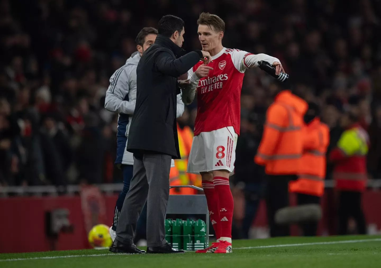 Martin Odegaard and Mikel Arteta (credit: getty)