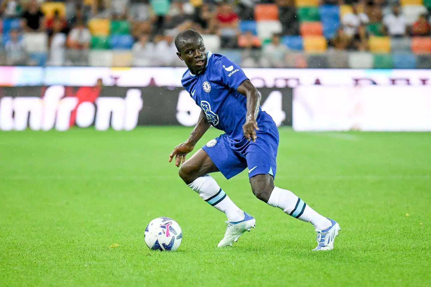 Chelsea's N'Golo Kante portrait in action during Udinese Calcio vs Chelsea FC. (Alamy)
