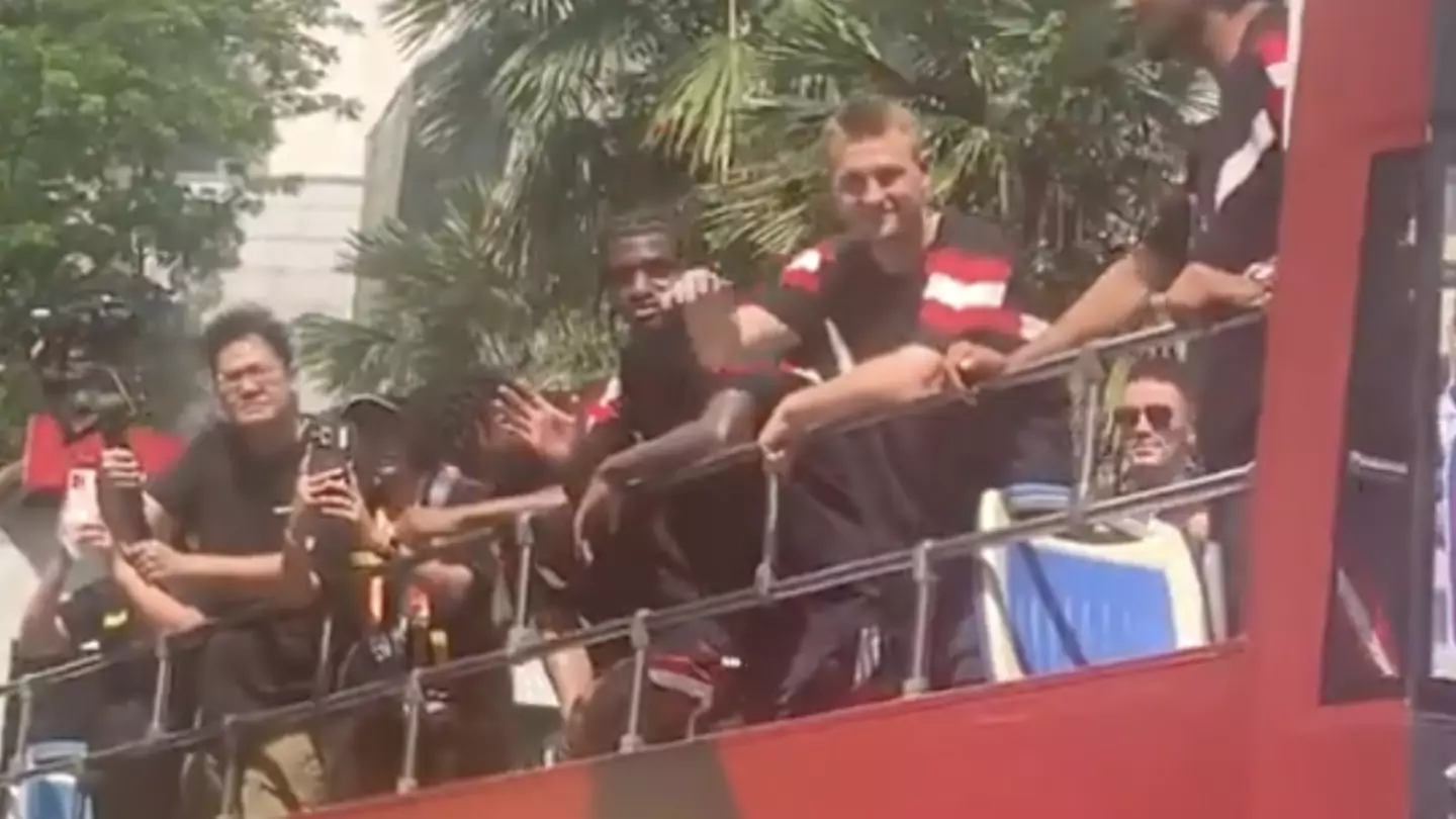 Fans in disbelief as viral footage shows four Man Utd players taking part in ‘open-top bus parade’ before ASEAN All-Stars defeat
