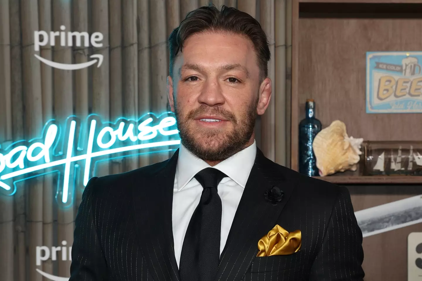 Conor McGregor is promoting his Hollywood debut Road House (Getty)