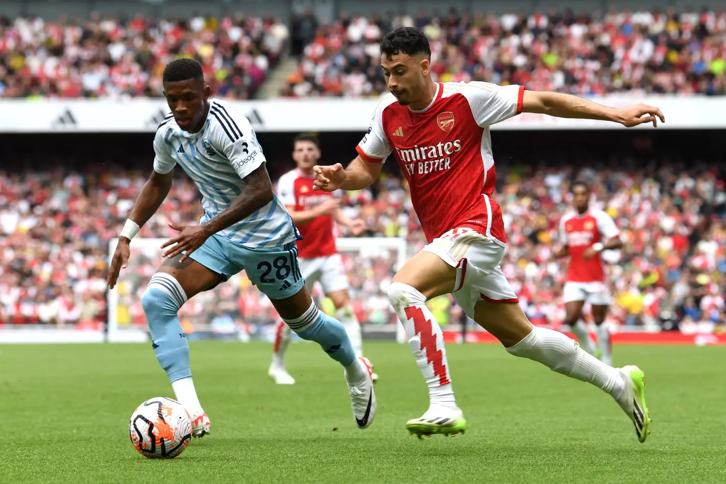 Gabriel Martinelli in action for Arsenal. Image: Getty