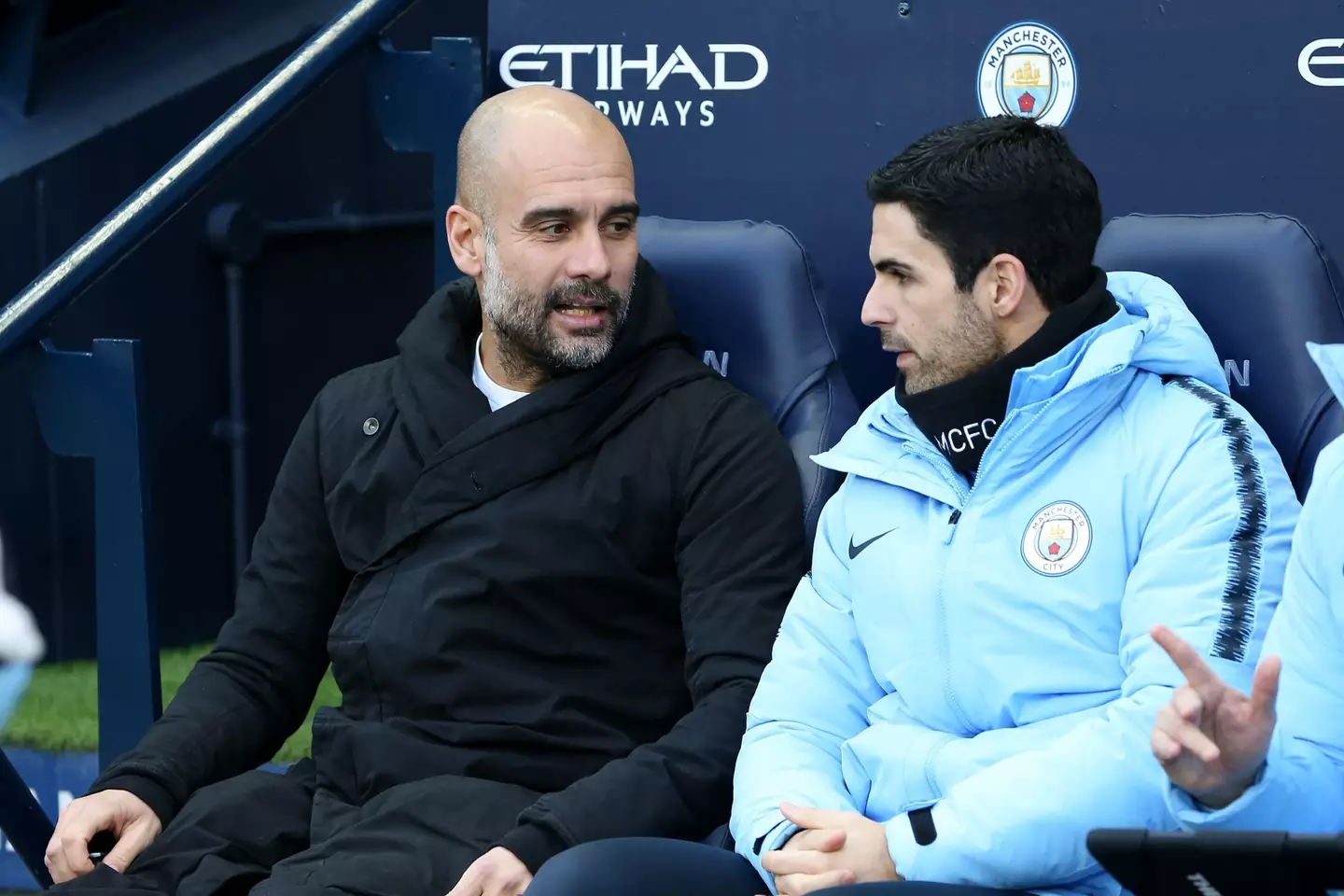 Pep Guardiola and Mikel Arteta (Image: SportImage/Alamy)