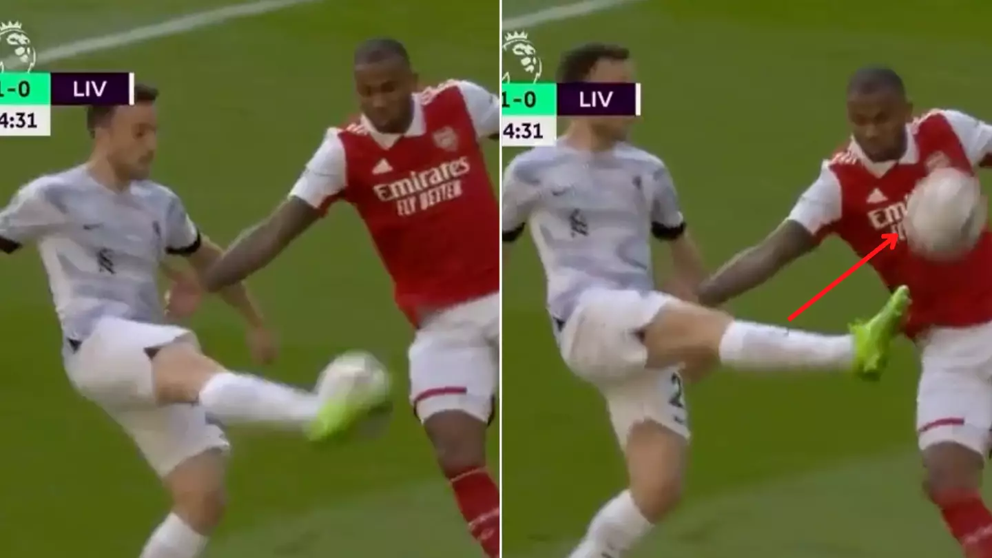 Arsenal fans think they've proven why Gabriel's 'handball' wasn't a penalty