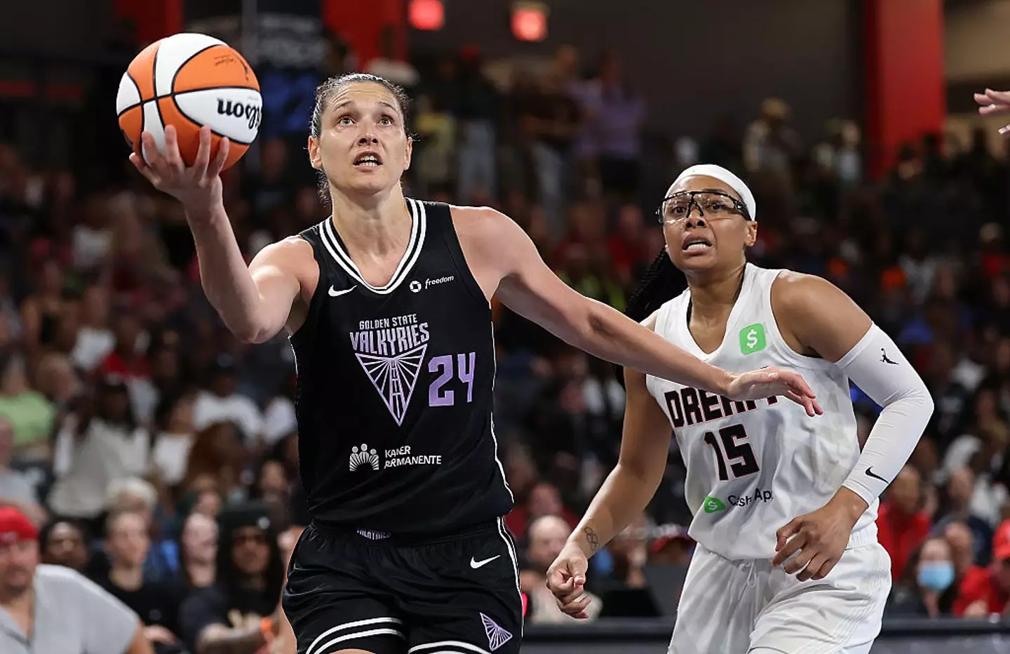 The Golden State Valkyries won the match against the Atlanta Dream despite the distraction. (Image: Getty)