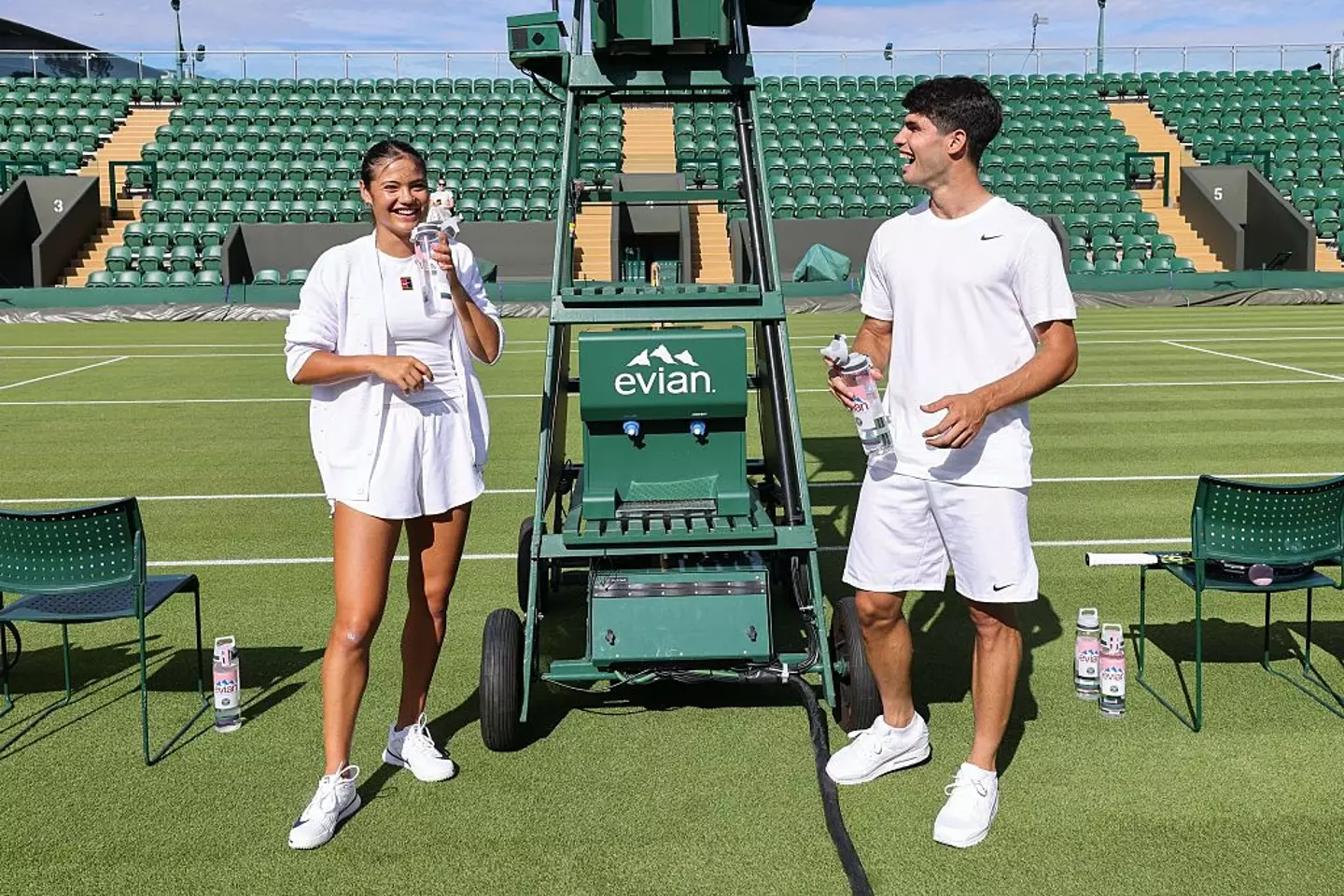 Emma Raducanu and Carlos Alcaraz at Wimbledon (Credit:Getty)