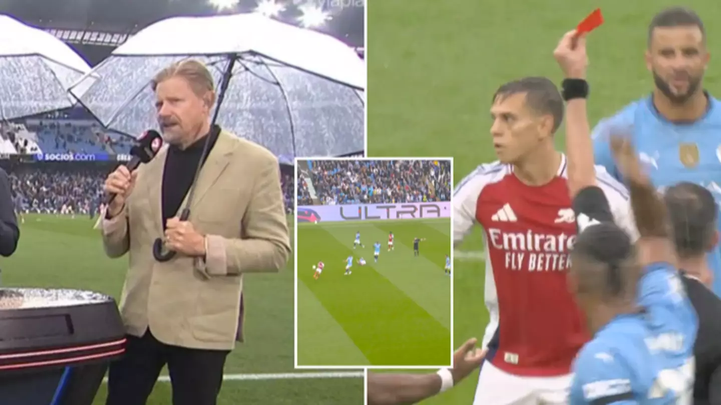 Peter Schmeichel goes against everyone else with unique perspective on Leandro Trossard’s red card and it’s quickly gone viral