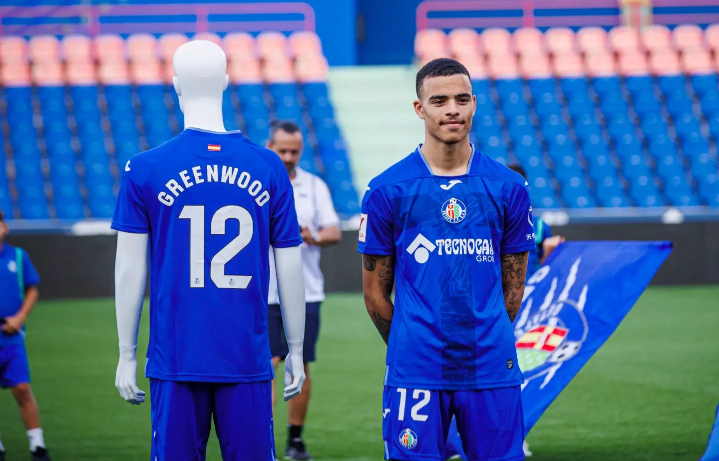 Mason Greenwood unveiled as a Getafe player. Image: Getty 