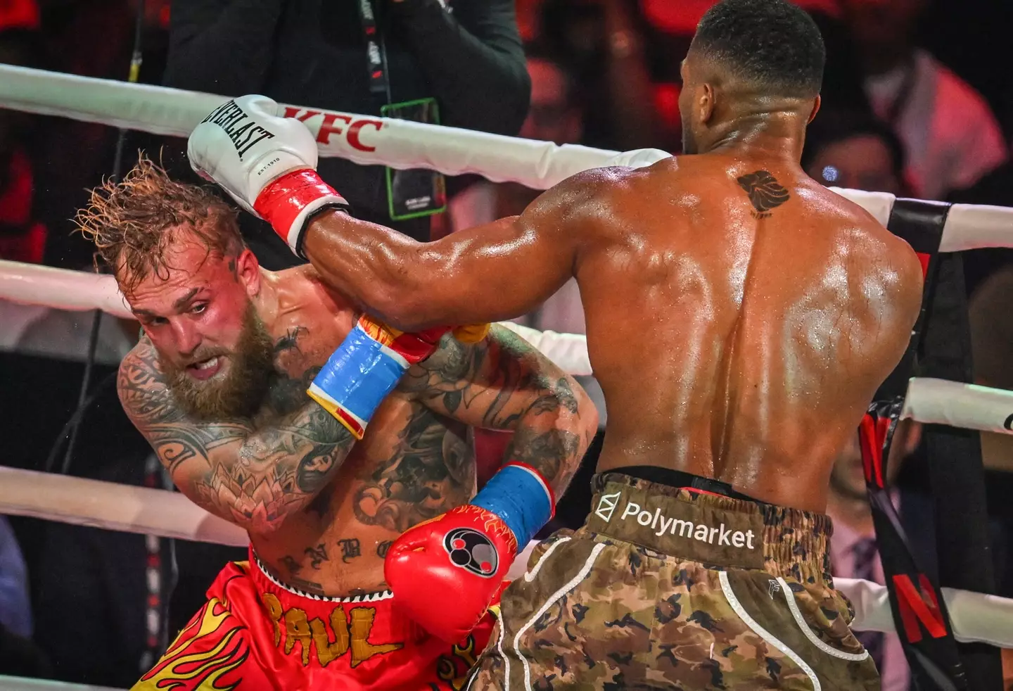Anthony Joshua knocked Jake Paul out in the sixth round. Image: Getty