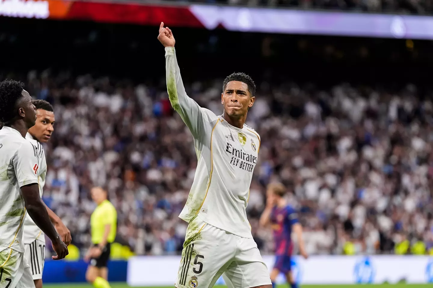 Jude Bellingham celebrates for Real Madrid (Image: Getty)