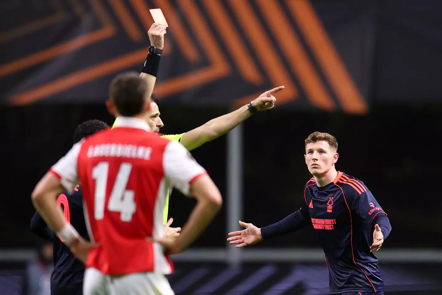 Anderson was handed a straight red card against Braga. Image credit: Getty