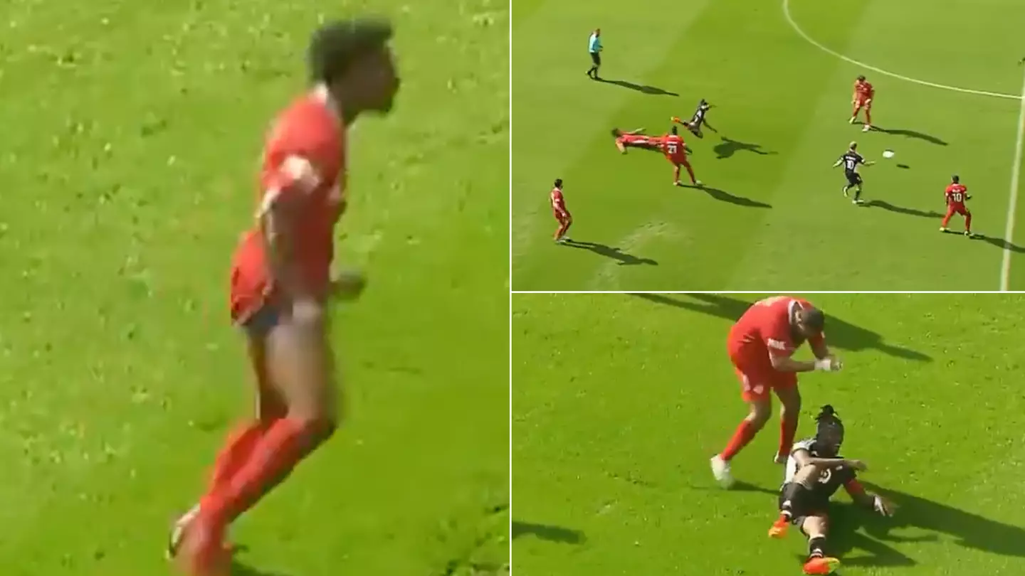 Speed destroys KSI with crunching tackle just 16 SECONDS into the Sidemen charity match