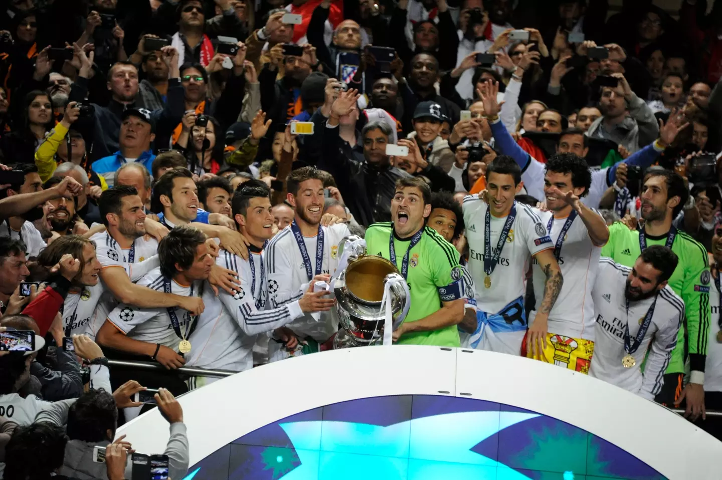Real with the trophy. Image: PA Images