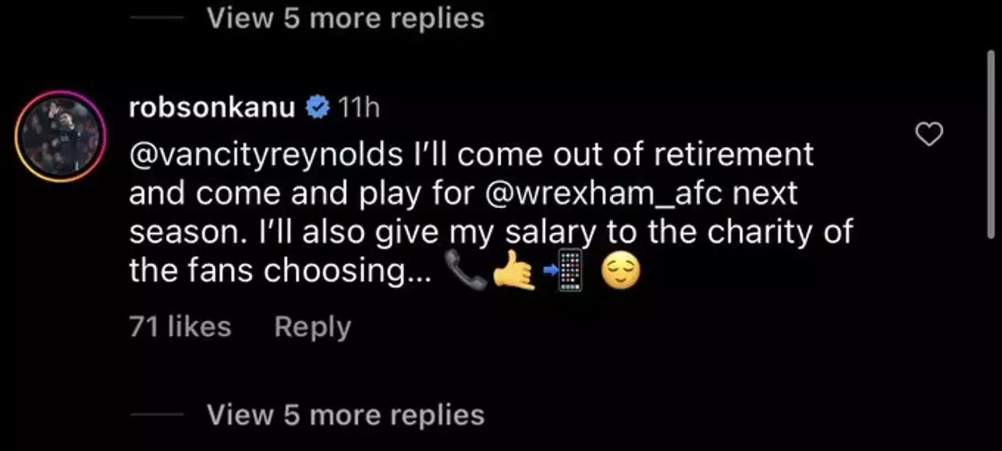 Robson-Kanu's offer. Image: Instagram