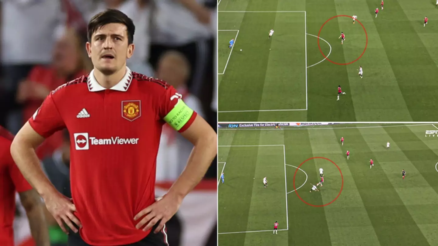 Damning angle proves Harry Maguire was at fault for Sevilla’s opening goal against Man United