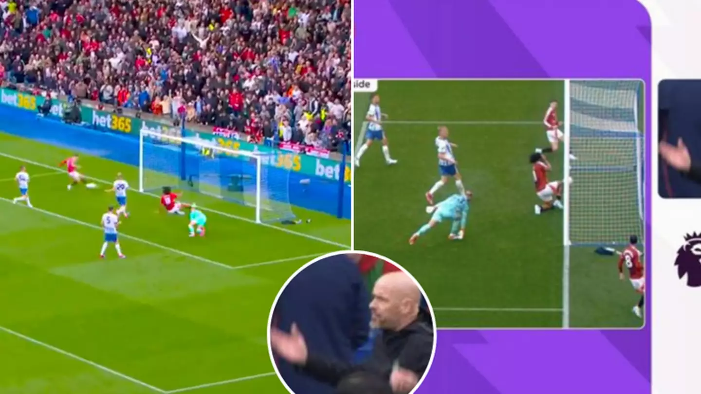 Man Utd have goal ruled out vs Brighton after 'never-before-seen' offside spotted