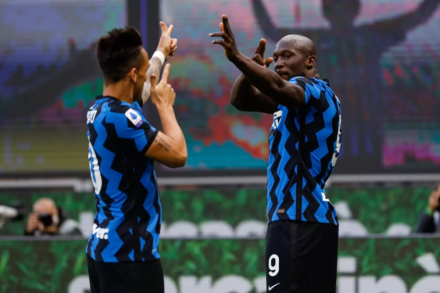 Romelu Lukaku and Lautaro Martinez formed a superb partnership. Image: PA