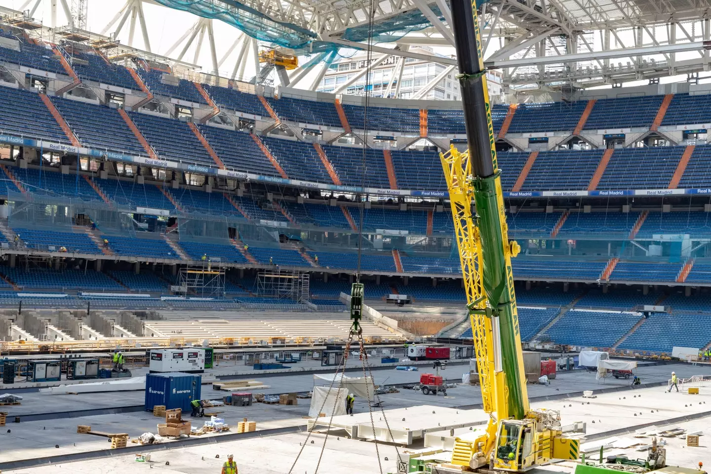 Work being done at the Bernabeu this summer has stopped Real playing there for the first month of the season. Image: Alamy