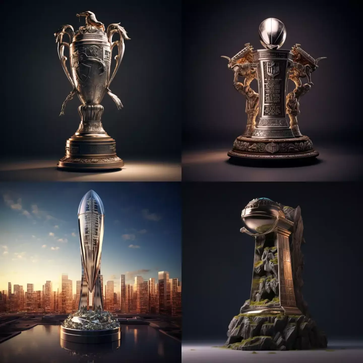AI's prediction of the Super Bowl trophy.