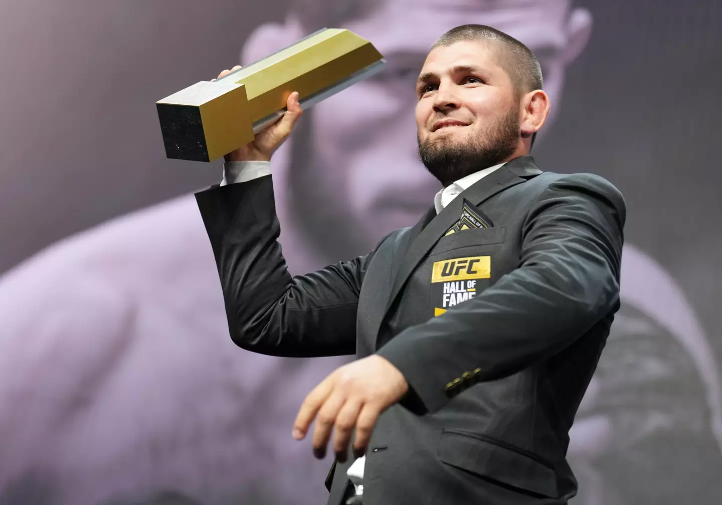 Khabib Nurmagomedov was inducted into the UFC Hall of Fame in 2022. Image: Getty