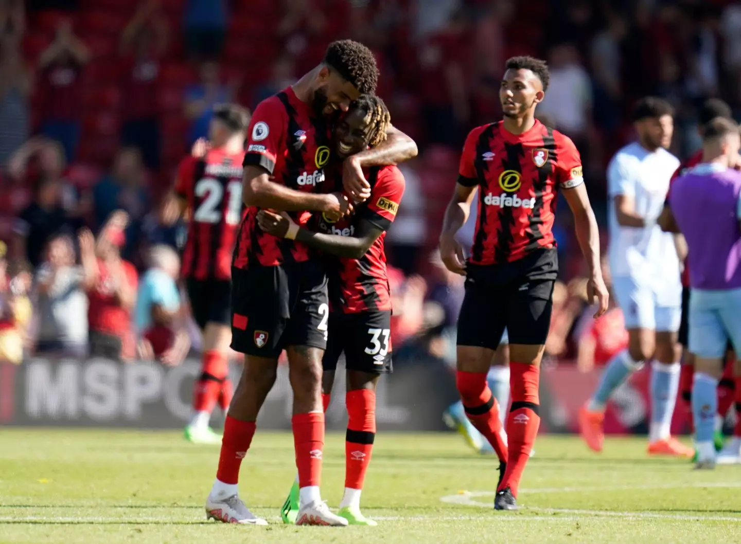 Bournemouth's Philip Billing and Jordan Zemura celebrate (Image: PA Images/Alamy)