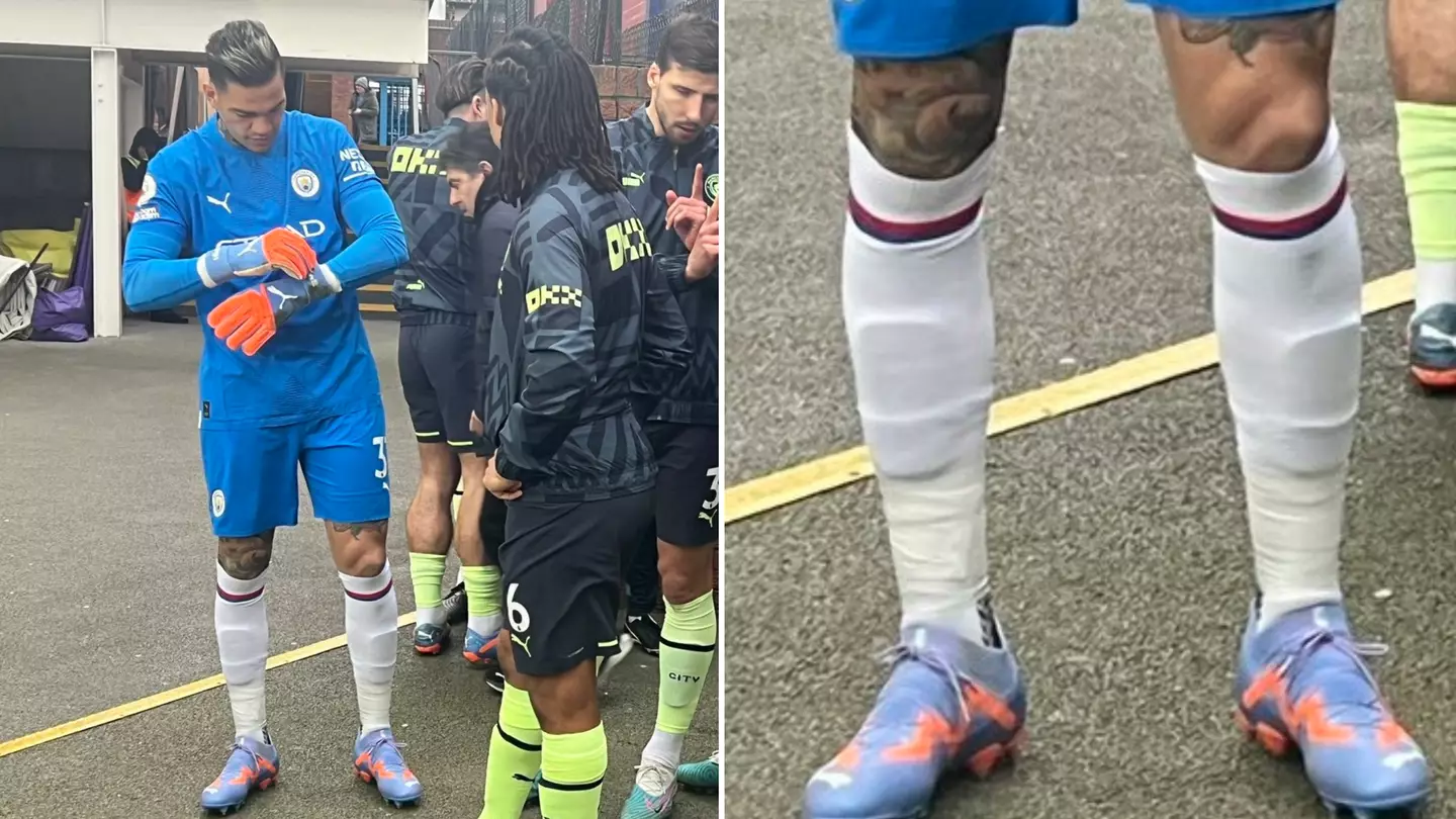 Man City goalkeeper Ederson wore Crystal Palace socks for tonight's game