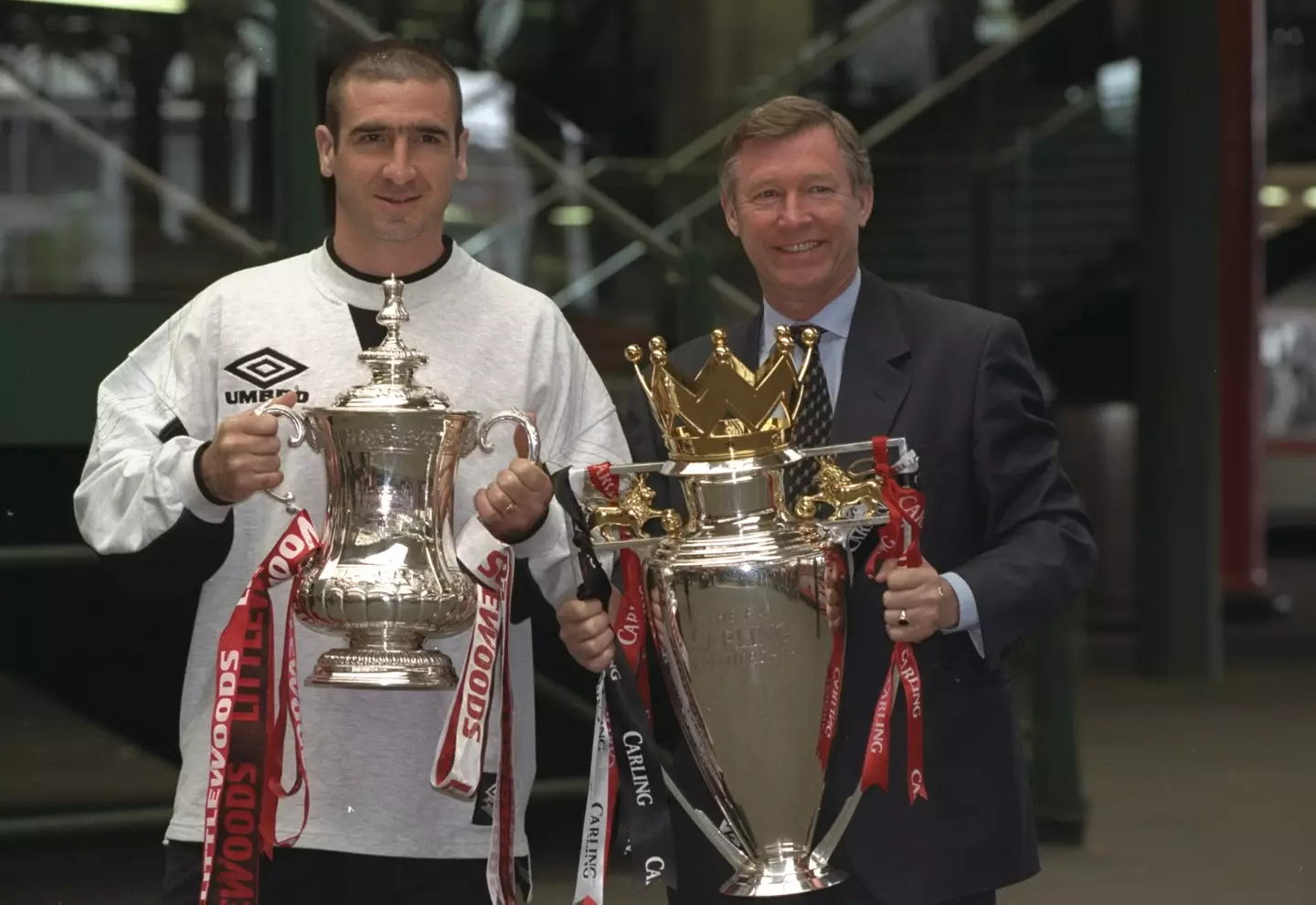 Sir Alex Ferguson and Eric Cantona enjoyed a father and son-like relationship. Image: Getty