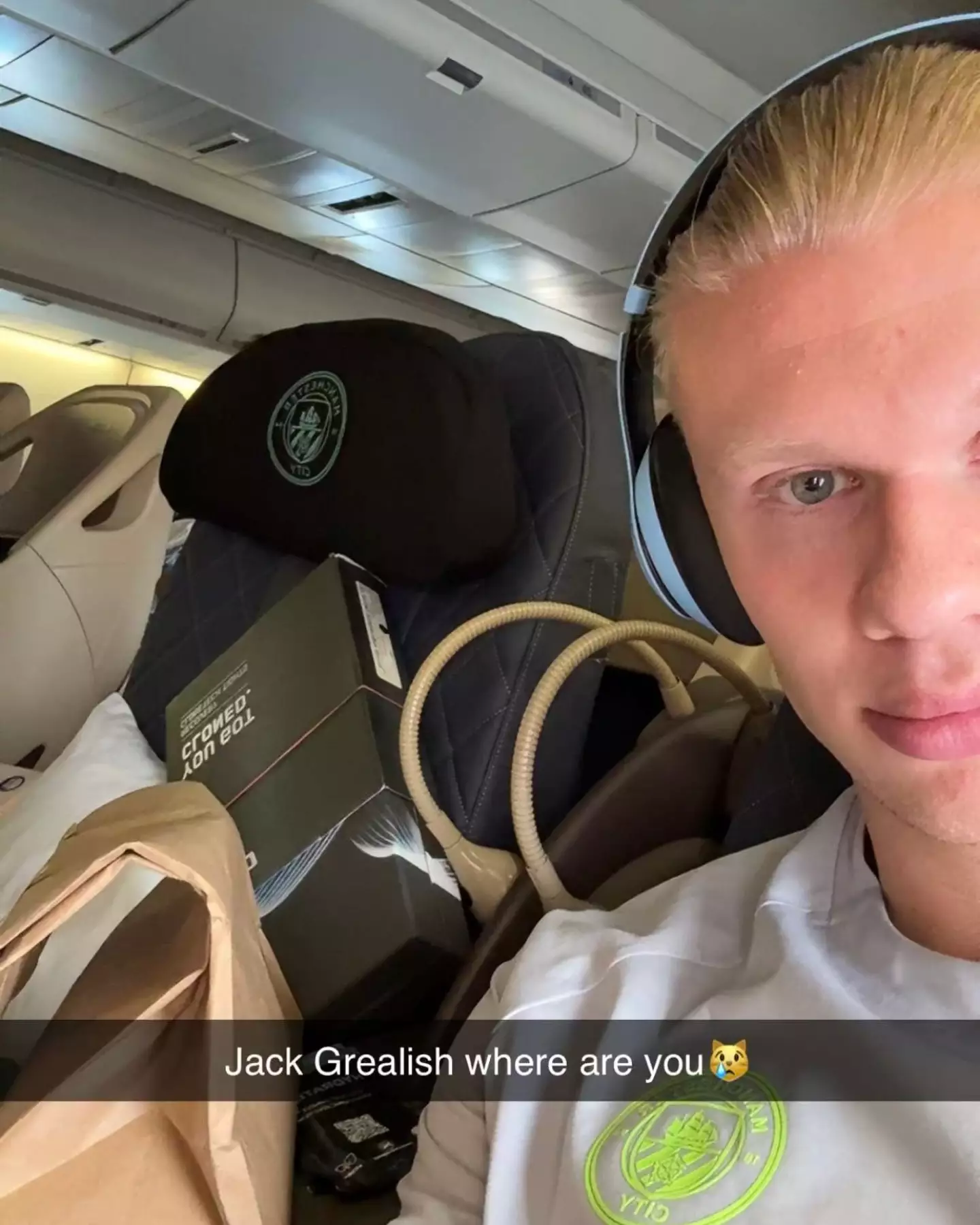 Erling Haaland posted about Jack Grealish on Snapchat. Image: Getty