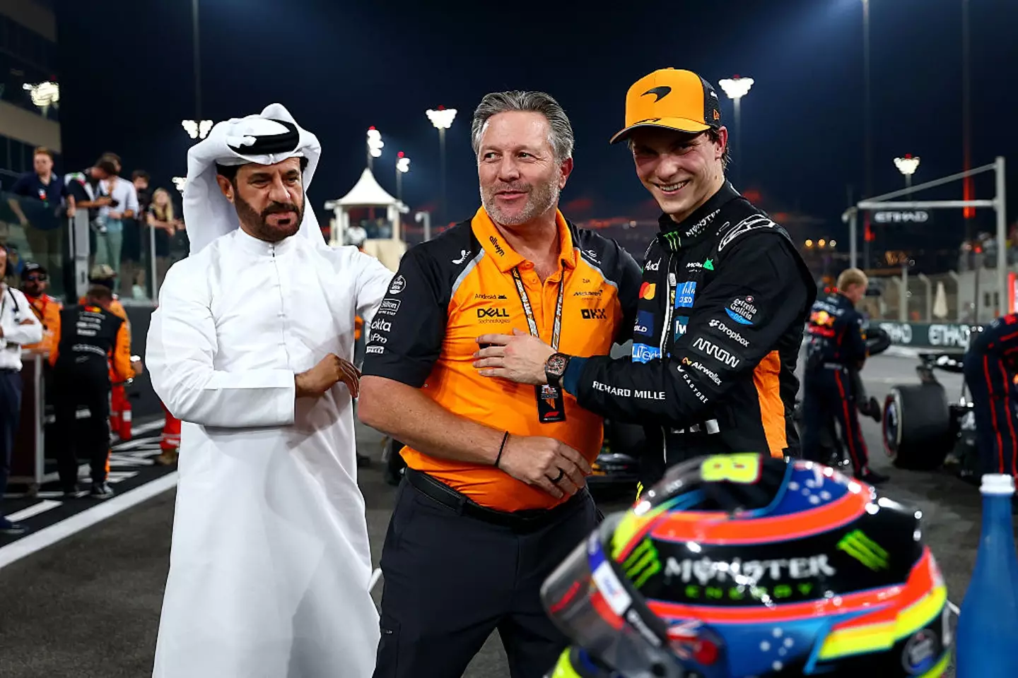 Zak Brown has been criticised for his message to Oscar Piastri after the Abu Dhabi GP. (Image: Bryn Lennon - Formula 1/Formula 1 via Getty Images)