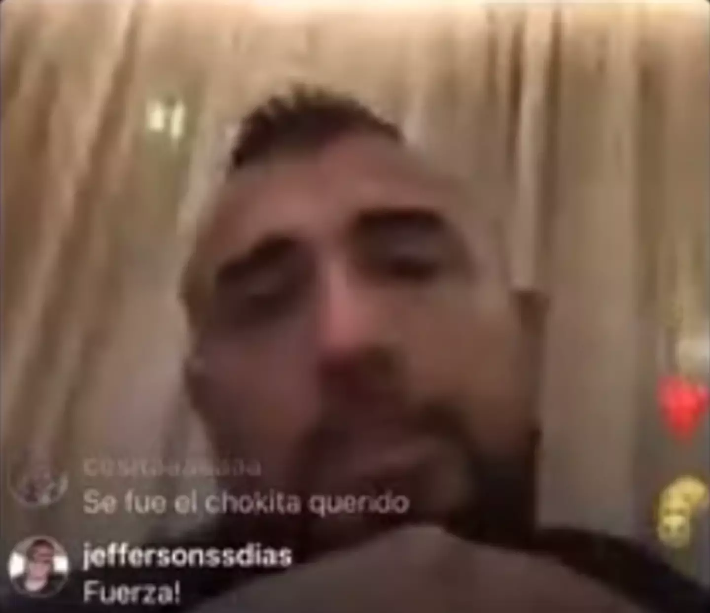 Vidal joins in the Instagram Live. Image: Instagram 