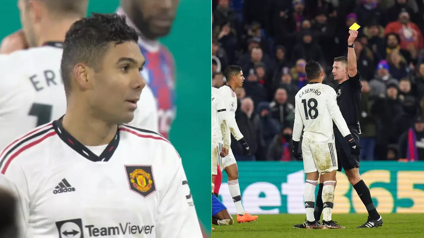 Casemiro looked very unhappy with Manchester United teammate after yellow card