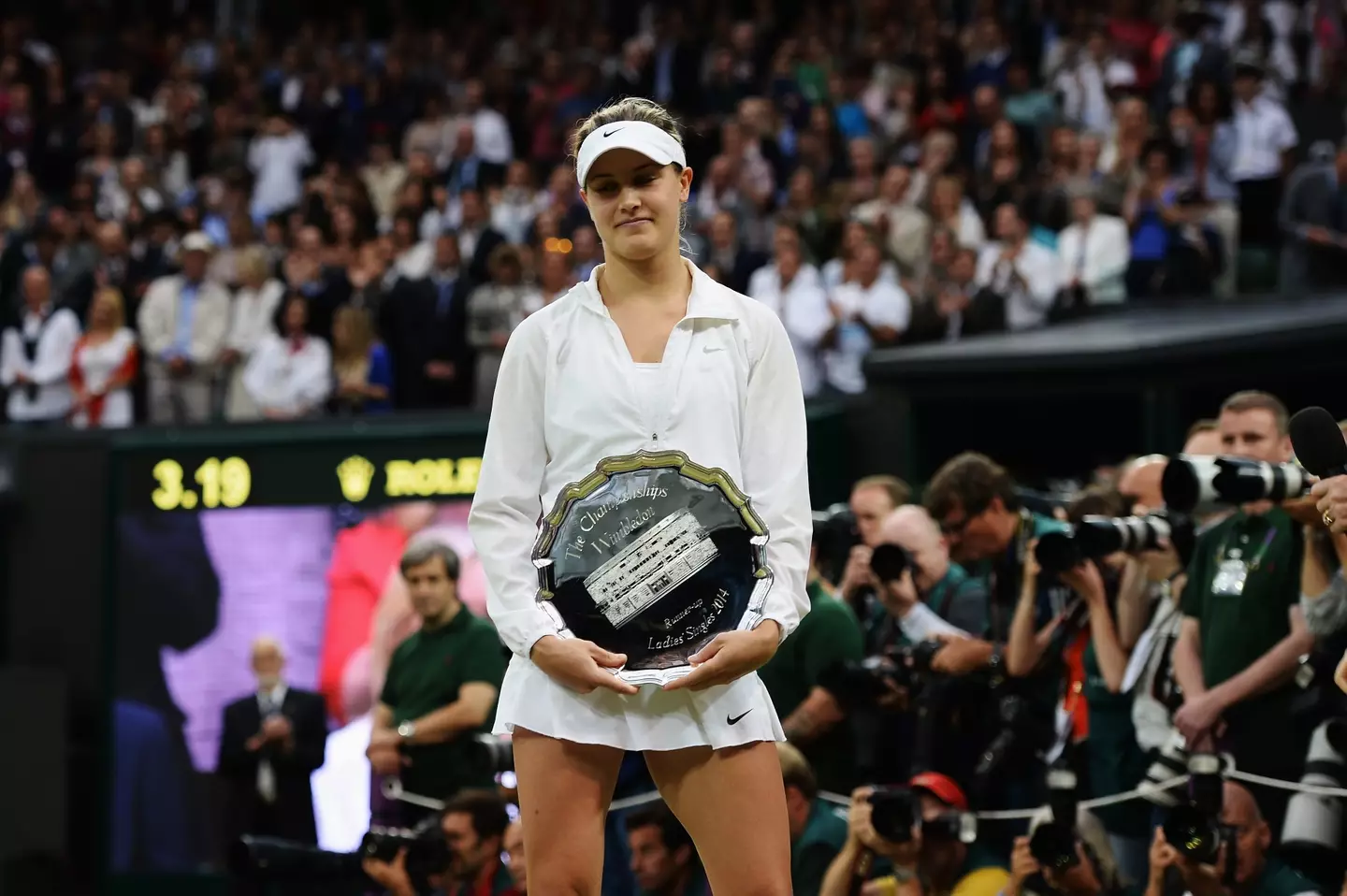 Bouchard finished runner-up at Wimbledon in 2014. Image credit: Getty