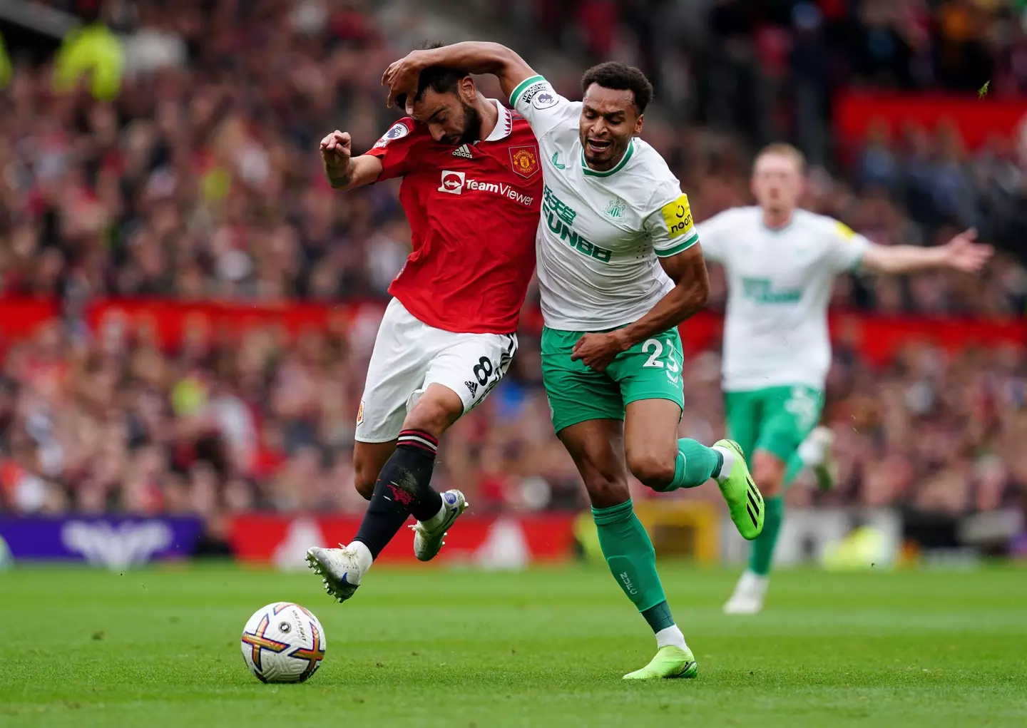 Bruno Fernandes against Newcastle United. (Alamy)