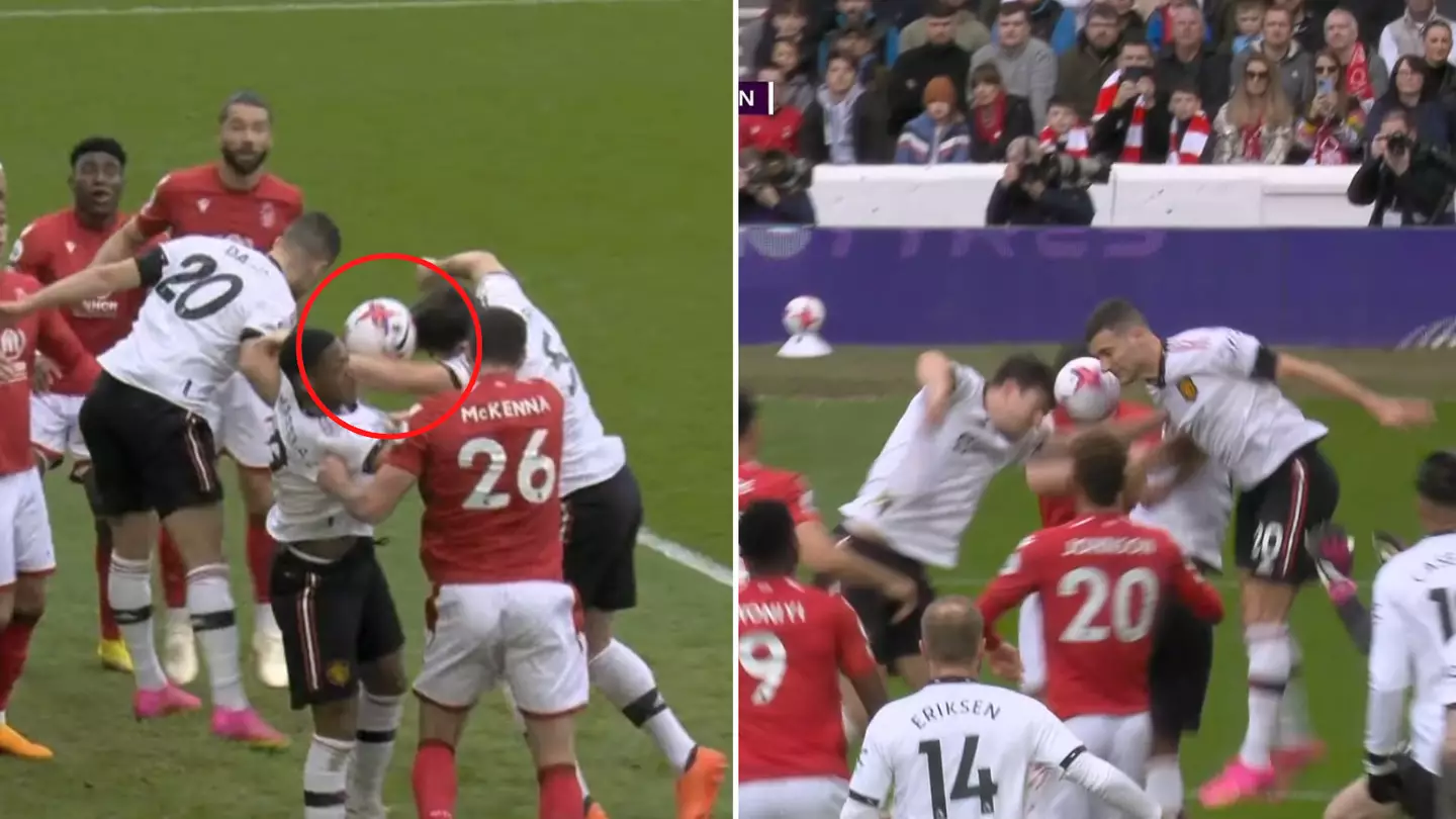 Fans baffled how Harry Maguire wasn't penalised for blatant handball against Nottingham Forest
