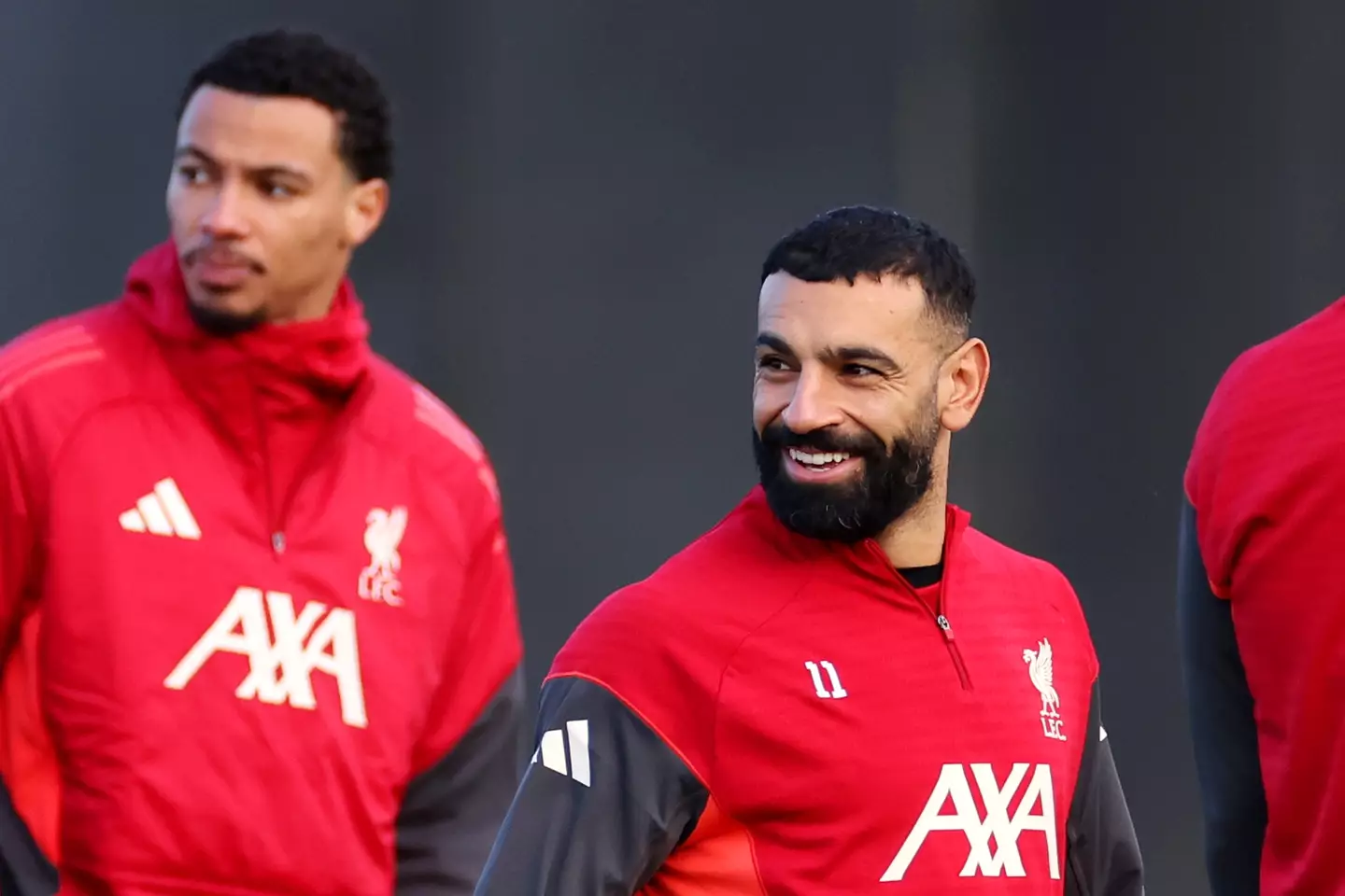 Mohamed Salah during Liverpool's training session on Monday. Image: Getty