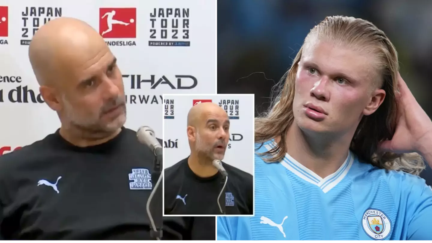 Pep Guardiola drops the F-word in press conference after reporter's question about Erling Haaland