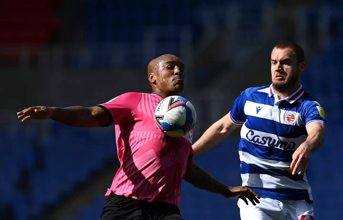 Wisdom (left) pictured playing for Derby County in 2020/21. Image: Getty