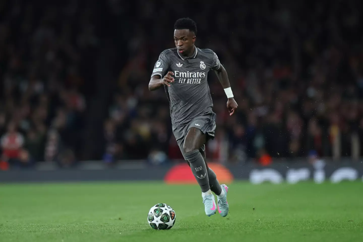 Vinicius Jr endured a tough night as Real Madrid were dismantled by Arsenal. Image: Getty