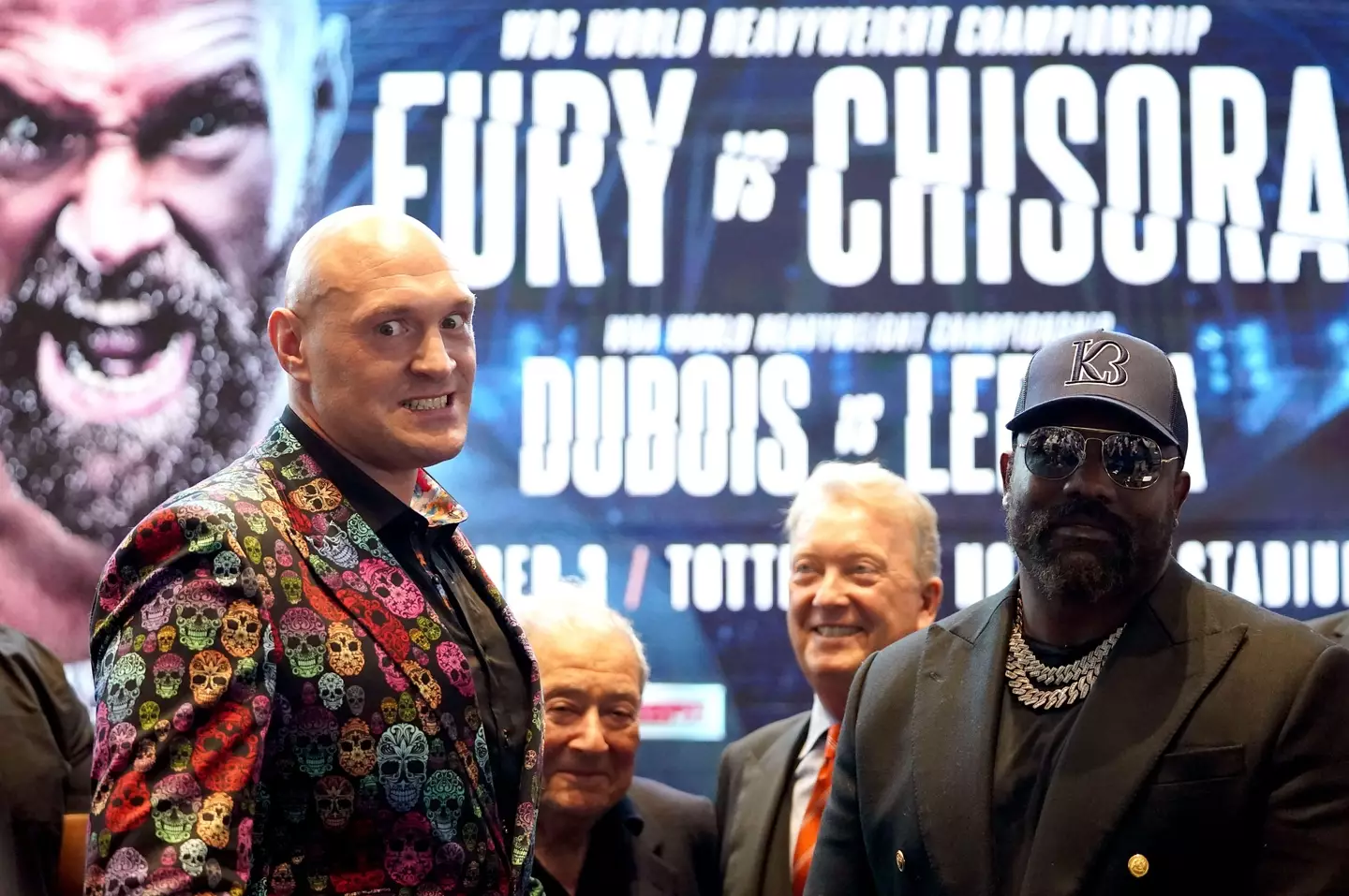 Fury and Chisora during a press conference earlier this month. (Image