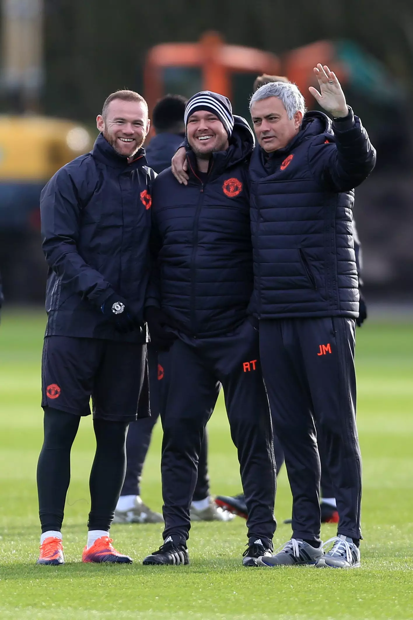 Thornley pictured alongside Wayne Rooney and Jose Mourinho in 2016. Image credit: Getty