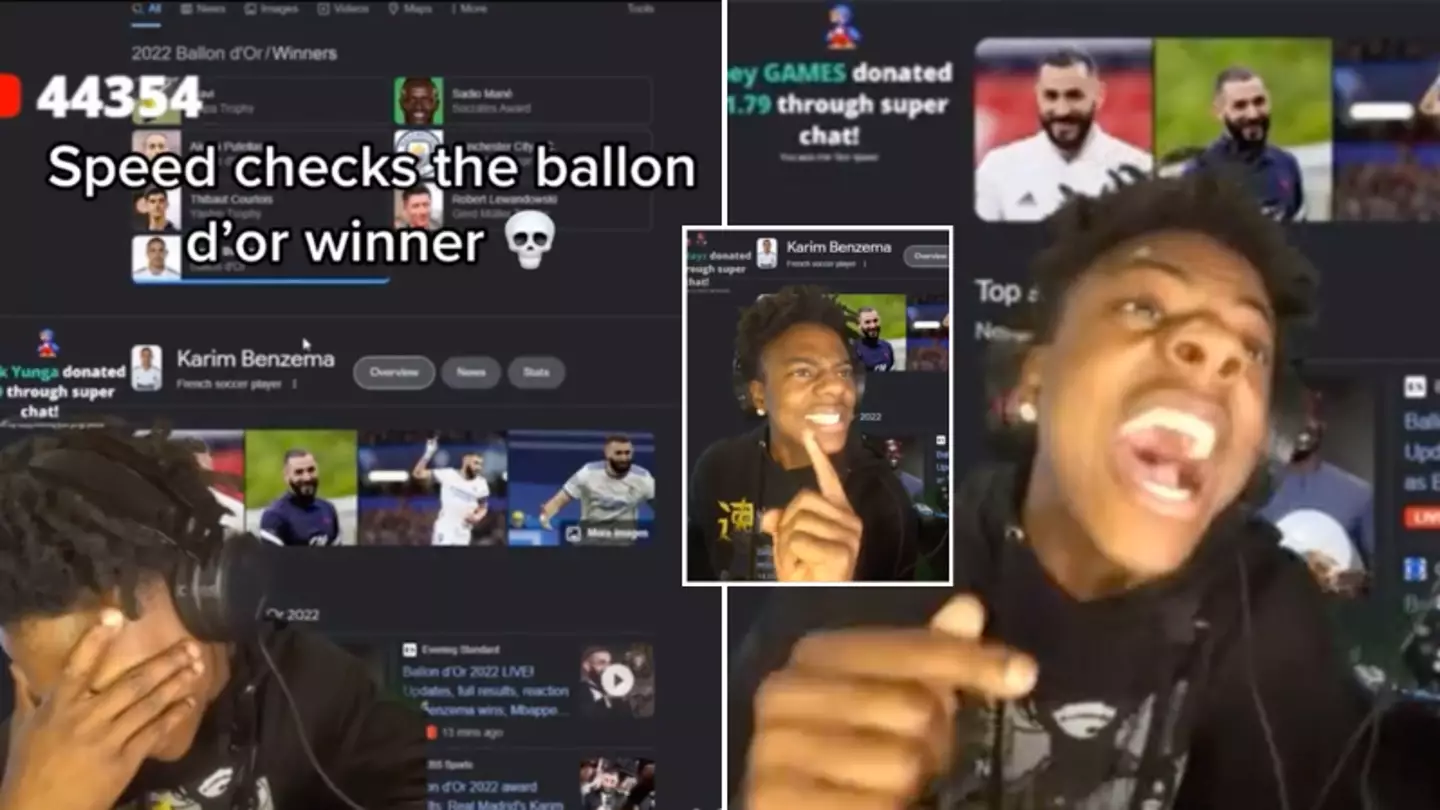 IShowSpeed's reaction to Karim Benzema winning the Ballon d'Or was priceless