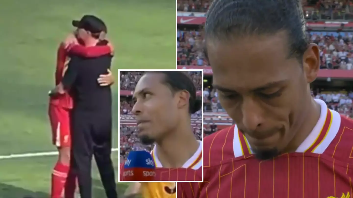 An emotional Virgil van Dijk was lost for words as he spoke about Jurgen Klopp in post-match interview